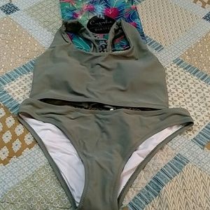Cupshe Matcha mousse solid Bikini set